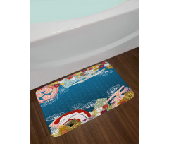 Modern Flowers Bath Mat