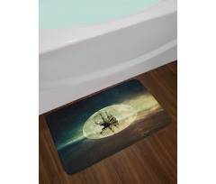 Old Ship Sea Moonlight Bath Mat