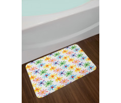 Watercolor Flowers Art Bath Mat