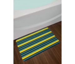 Striped Geometric Pattern Bath Mat