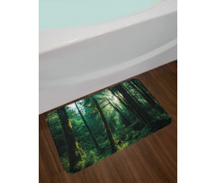 Sunset in Woods Trees Bath Mat