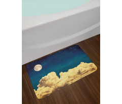 Stars Full Moon Cloud Bath Mat