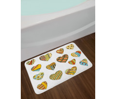 Heart Shapes Pattern Bath Mat