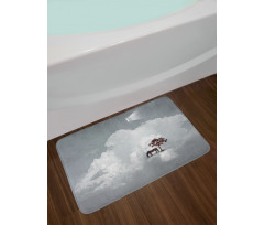 Horse Spring Tree Cloud Bath Mat