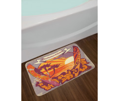 Retro Exotic Summer Bath Mat