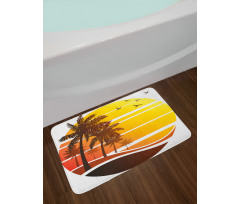 Beach Palm Trees Birds Bath Mat