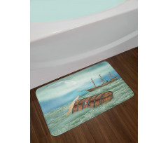 Old Trunk Ocean Waves Bath Mat