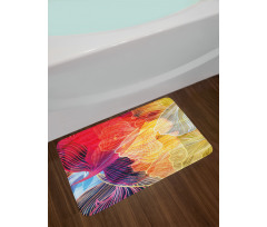Abstract Colorful Natural Bath Mat