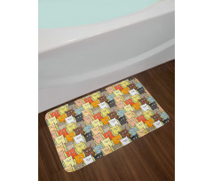 Funny Colored Cartoon Bath Mat