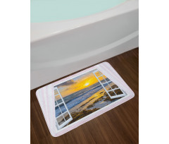 Open Window Sunrise Sea Bath Mat