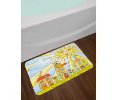 Childlike Smiling Sun Bath Mat