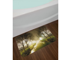 Water Channel Foggy City Bath Mat