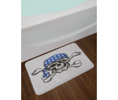 Pirate Evil Head Bones Bath Mat