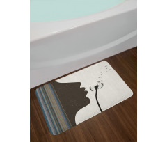 Woman and Dandelion Bath Mat