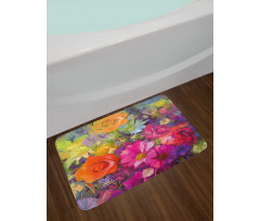 Daisies Peony Gerbera Bath Mat