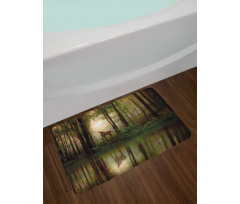 Baby Deer Foggy Lake Bath Mat