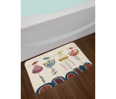 Birds Flowers Bath Mat