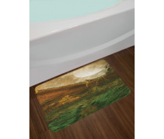 Valley with Full Moon Bath Mat
