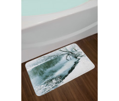 Winter Snowy Foliage Bath Mat