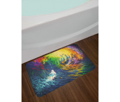 Exotic Surfer on Waves Bath Mat