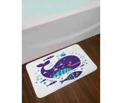 Ocean Cartoon Big Fish Bath Mat