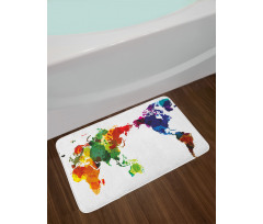Abstract Wold Map Bath Mat