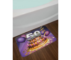 Cake with Candles Bath Mat