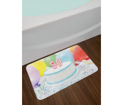 Age 50 Cake Party Bath Mat