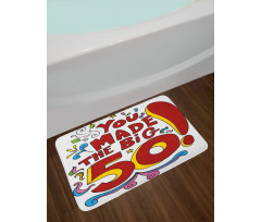 Colorful and Floral Bath Mat