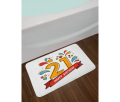Digital 21 Birthday Bath Mat