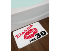 30th Birthday Kiss Bath Mat