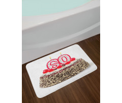 Party Cake Candle Bath Mat