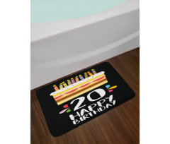 Party Cake Candles Bath Mat