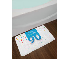 Age 90 Polka Dots Bath Mat