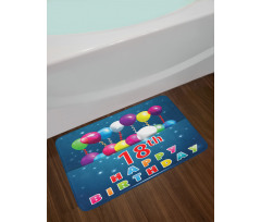 18 Birthday Balloons Bath Mat