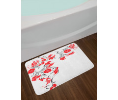 Japanese Flowers Ivy Bath Mat