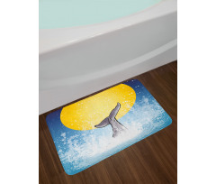 Fish Tail Ocean Full Moon Bath Mat