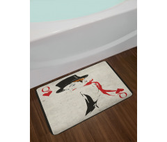 Retro Woman Card Ace Bath Mat