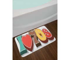 I Love Seventies Pastel Bath Mat