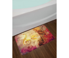 Colorful Notes Composition Bath Mat