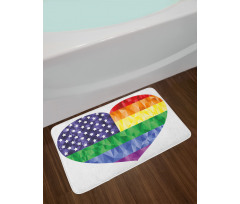 Heart Gay Flag Rainbow Art Bath Mat