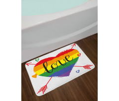 Heart Arrows Love Doodle Bath Mat