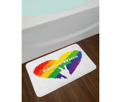 LGBT Colored Heart Bath Mat