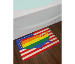 USA Flag Gay Rights Bath Mat