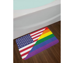 Flag USA Rainbow Colors Bath Mat