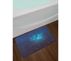 Zodiac Signs in Space Bath Mat