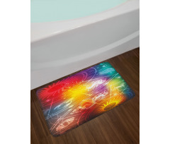 Rainbow Colored Chart Bath Mat