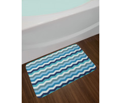 Retro Zig Zag Stripes Bath Mat