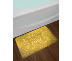 Romantic Words Swirls Bath Mat