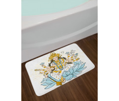 Sketch Figure Blessing Bath Mat